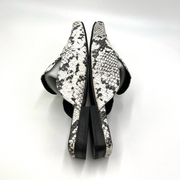 Kaanas Women's Berlin Black Gray Snakeskin Slides Mules Flats Shoes 8 NEW - Picture 8 of 13